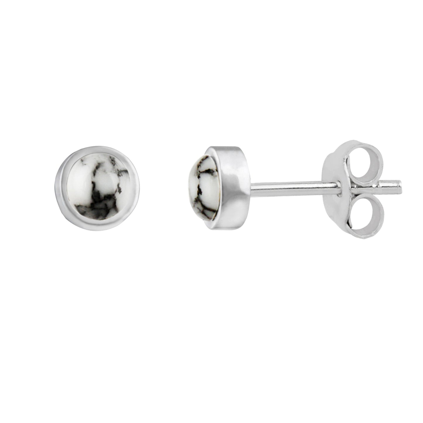 Boucles d'oreilles à tige en argent sterling et pierres précieuses de 3 mm