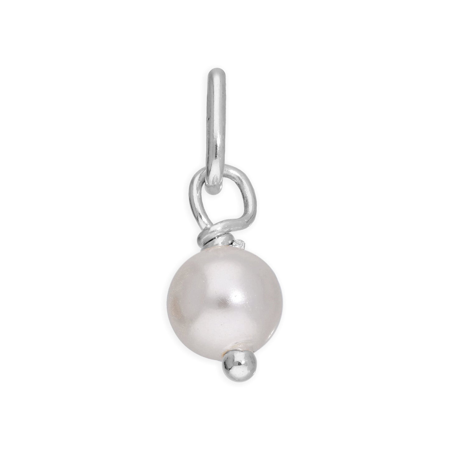 Breloque en argent sterling avec perle synthétique ronde crème