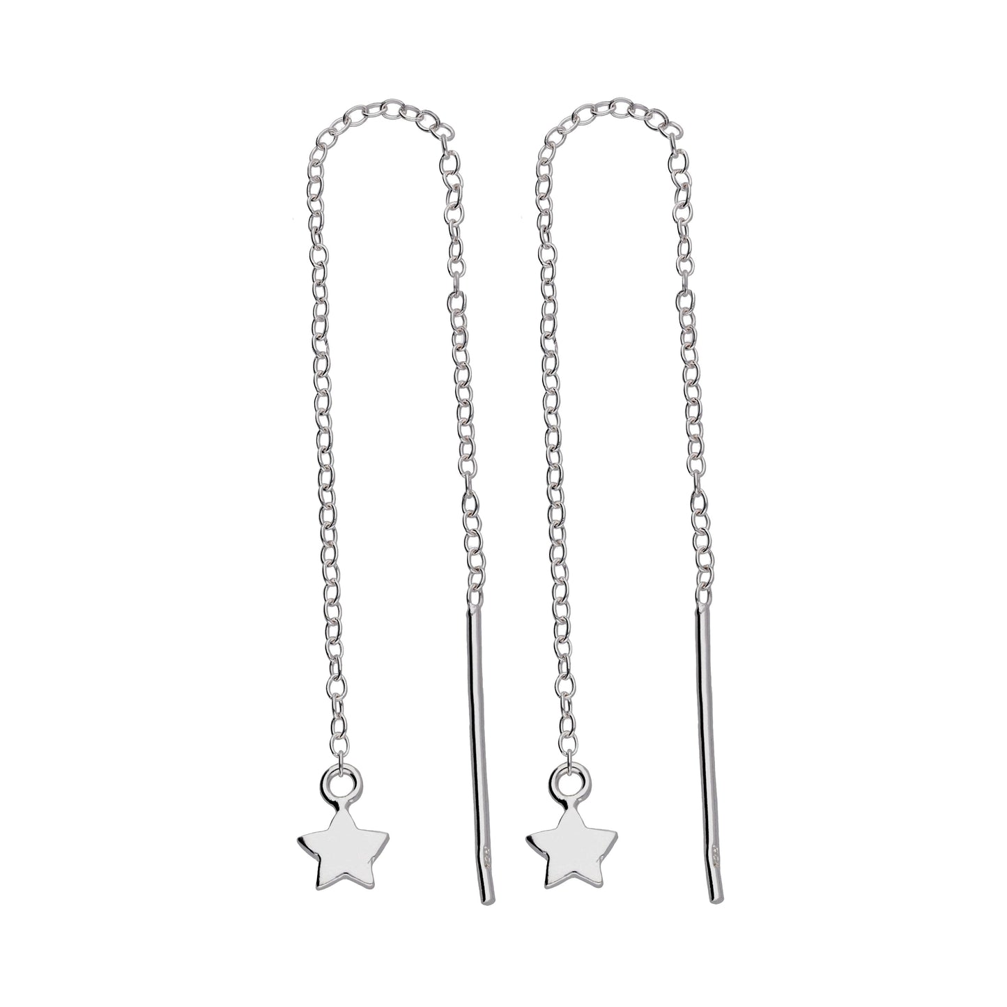 Petites boucles d'oreilles à enfiler en argent sterling en forme d'étoile plate