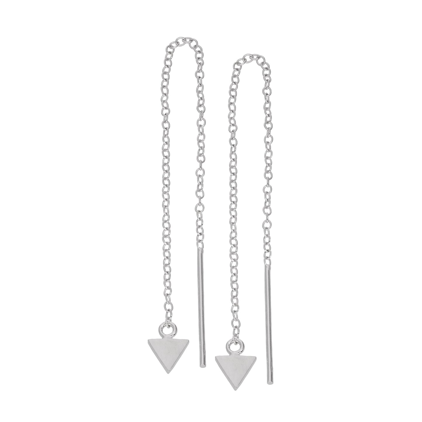 Petites boucles d'oreilles triangulaires plates en argent sterling