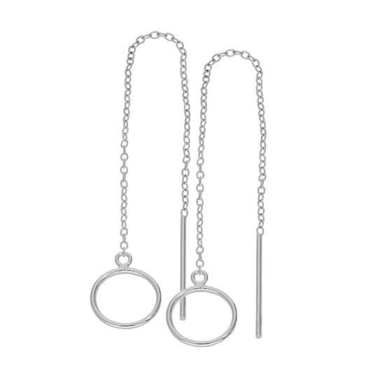 Boucles d'oreilles pendantes minimalistes en argent sterling avec fil métallique