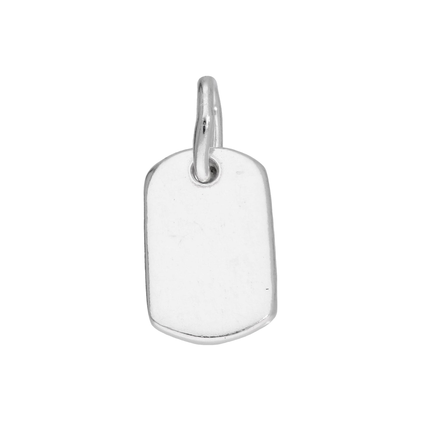 Petite breloque rectangulaire en argent sterling à graver en forme de plaque d'identité militaire