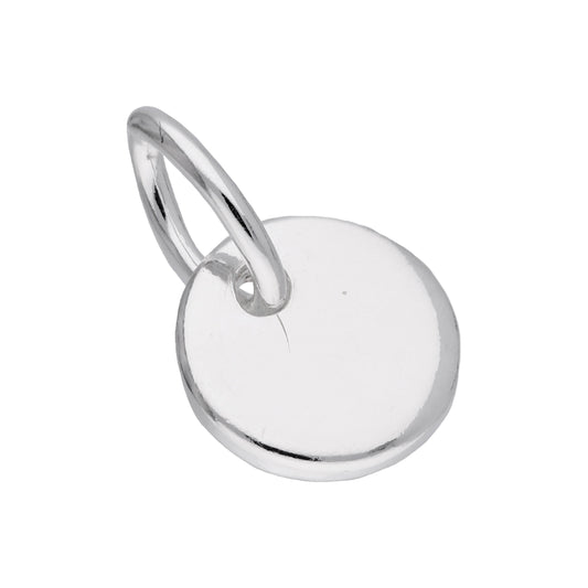 Petite breloque disque rond en argent sterling