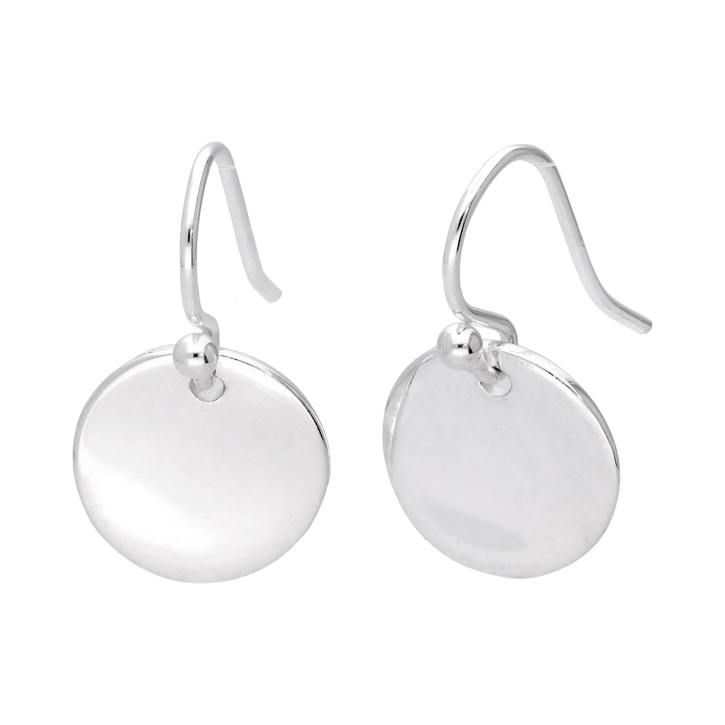 Boucles d'oreilles pendantes en argent sterling avec disque rond