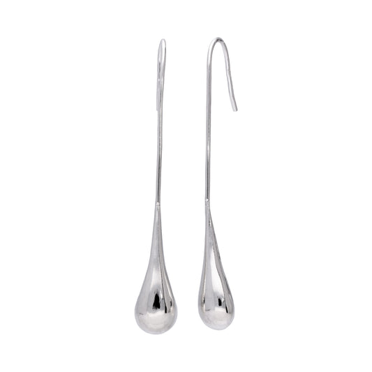 Boucles d'oreilles pendantes minimalistes en argent sterling en forme de larme