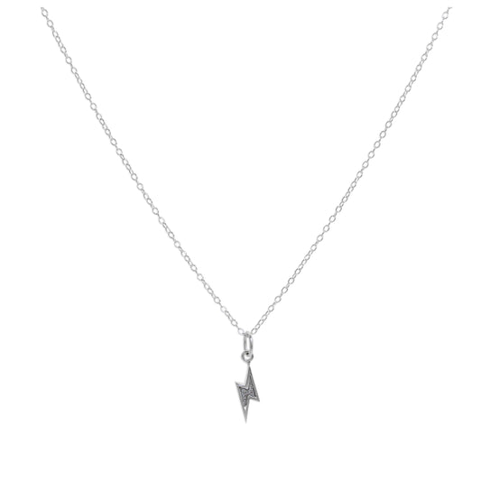 Collier pendentif éclair givré en argent sterling