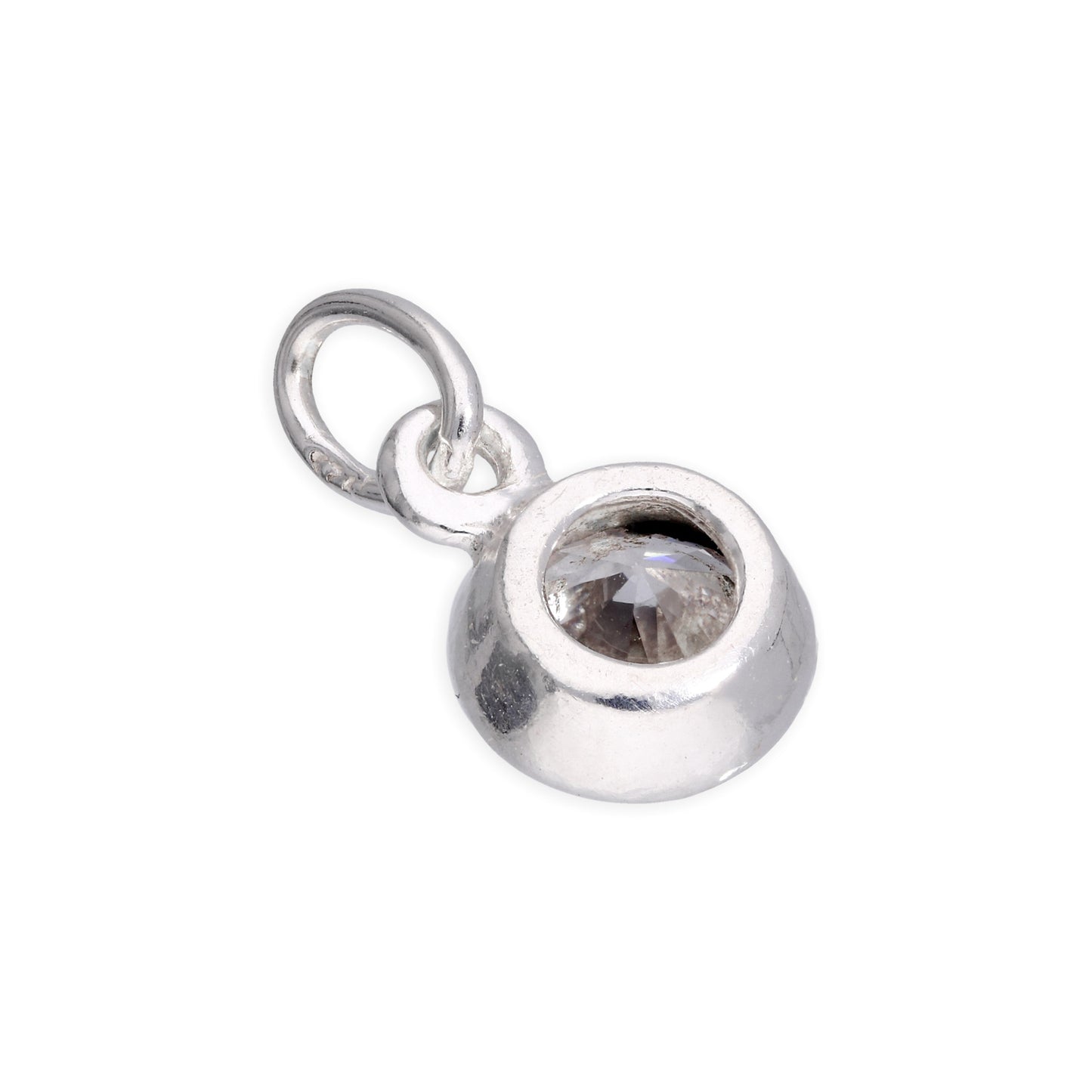 Breloque en argent sterling avec cristal CZ transparent de 5 mm