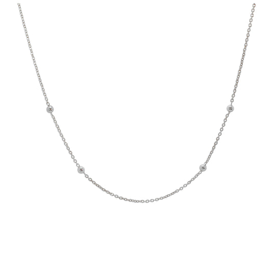 Collier à chaîne à boules en argent sterling de 40 cm