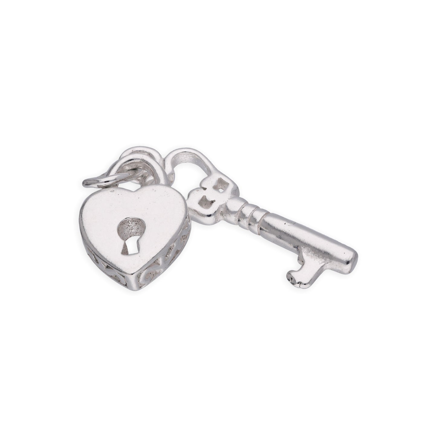 Breloque cadenas et clé en argent sterling