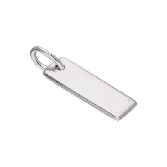 Breloque rectangulaire en argent sterling en forme de plaque d'identité militaire
