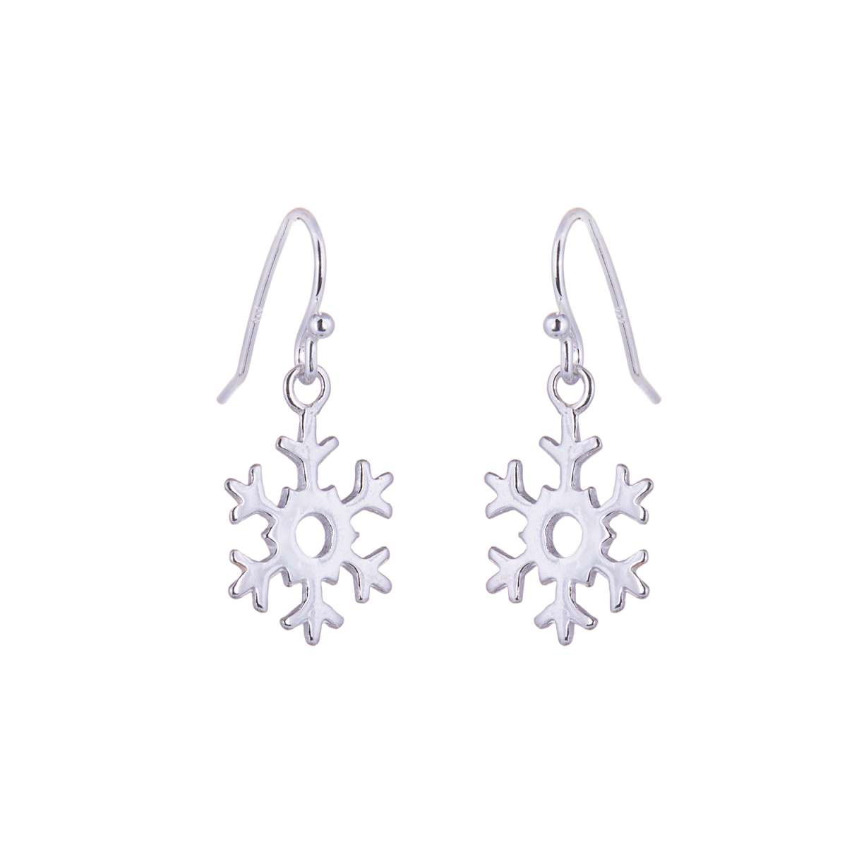Boucles d'oreilles crochet en argent sterling avec breloque flocon de neige