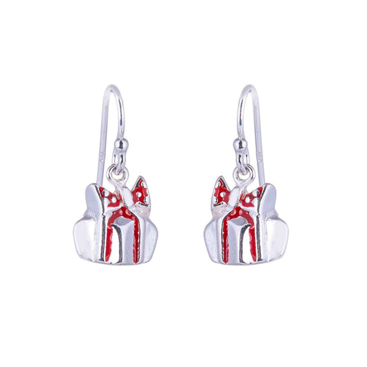 Boucles d'oreilles en argent sterling avec breloques en forme de hameçon et cadeau de Noël