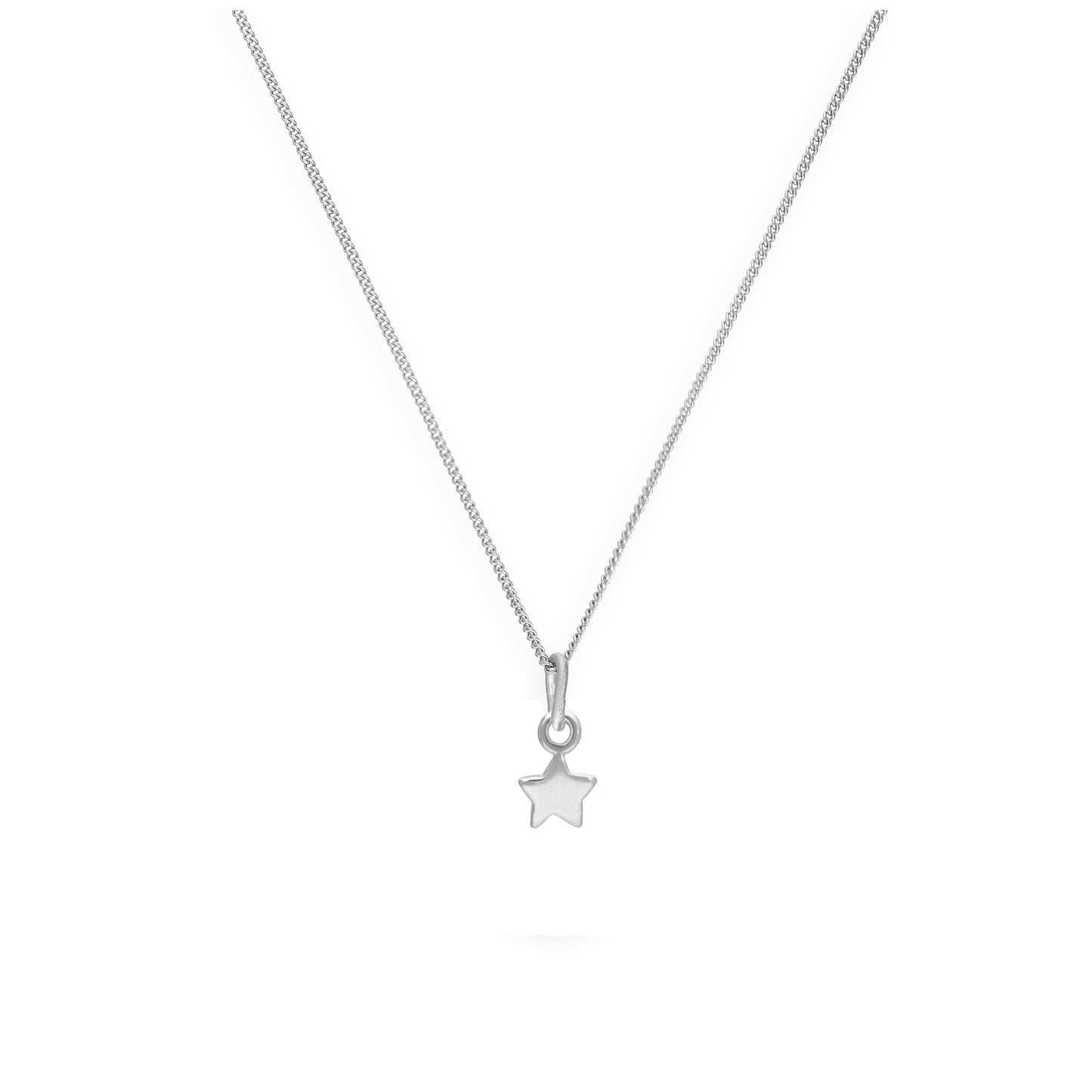 Collier en argent sterling avec petite étoile de 35 à 81 cm
