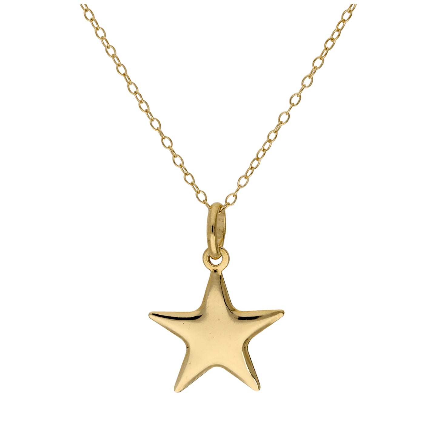 Collier étoile en argent sterling plaqué or - 16 à 22 pouces