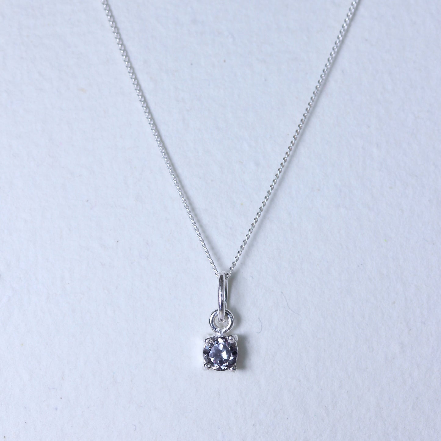Collier en argent sterling avec pierre de naissance Alexandrite CZ - 14 à 32 pouces