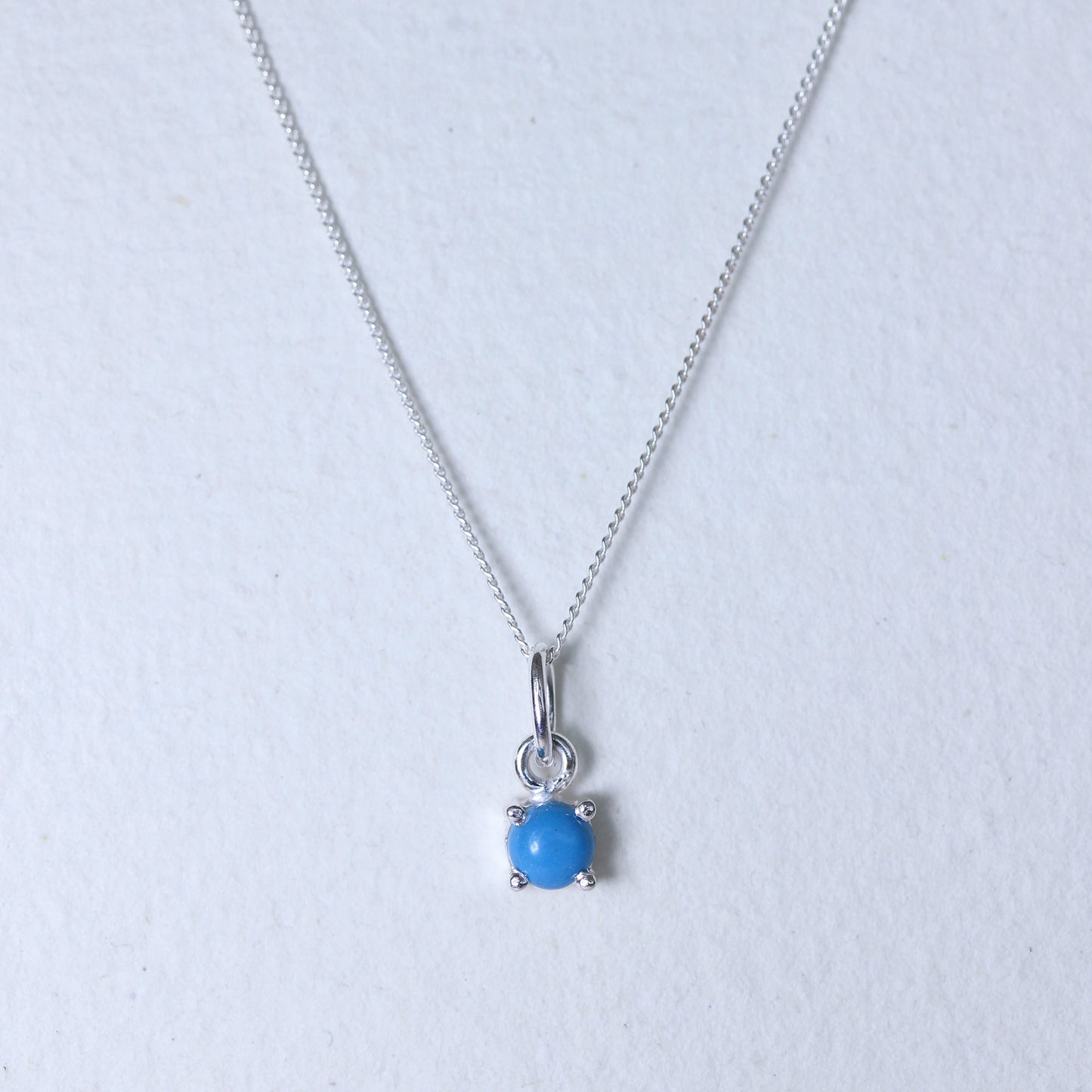 Collier en argent sterling avec turquoise et pierre de naissance de décembre - 14 à 32 pouces