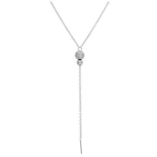 Collier en argent sterling avec perles boules taillées en diamant de 40 cm