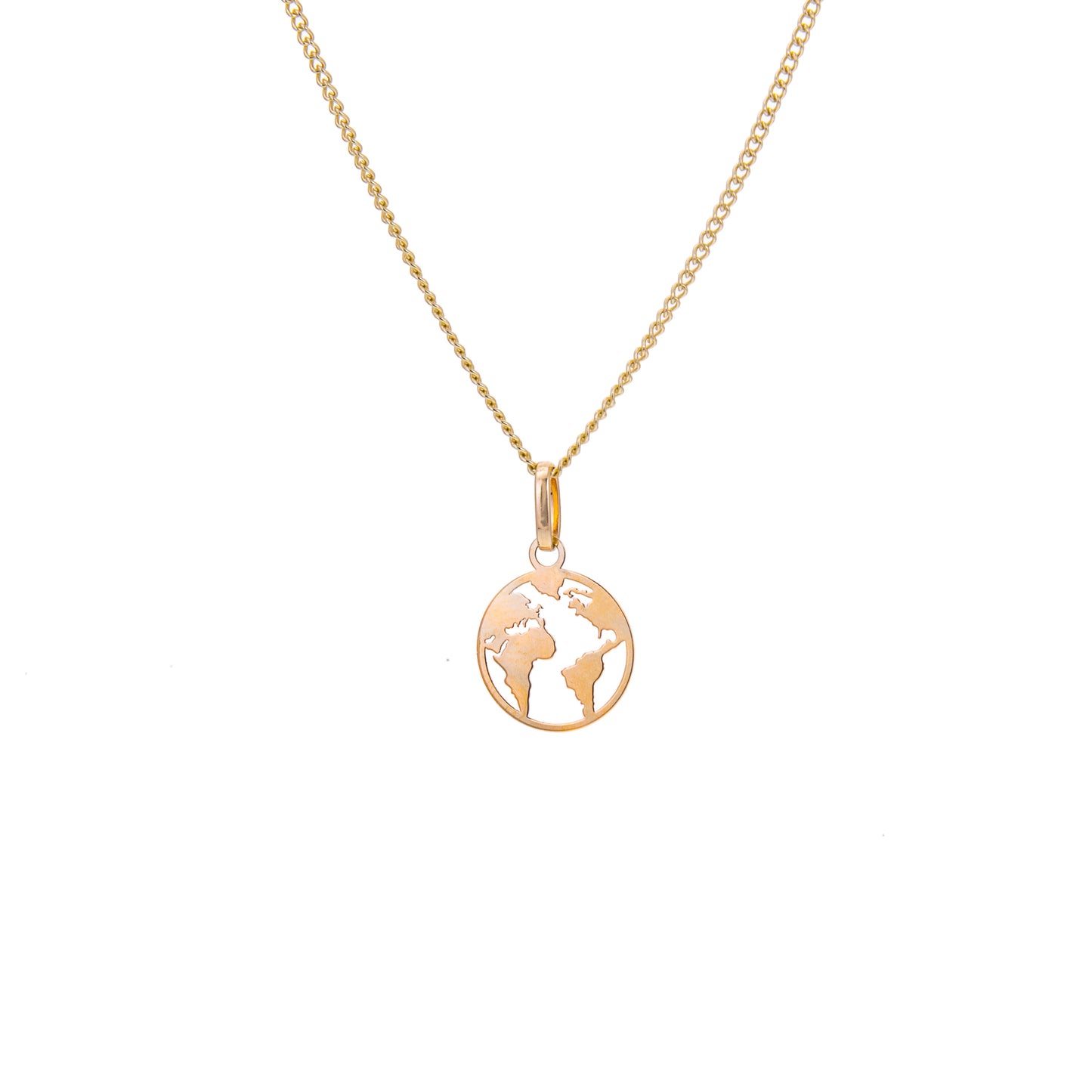 Collier en or 9 carats avec découpes du monde - 40 à 45 cm