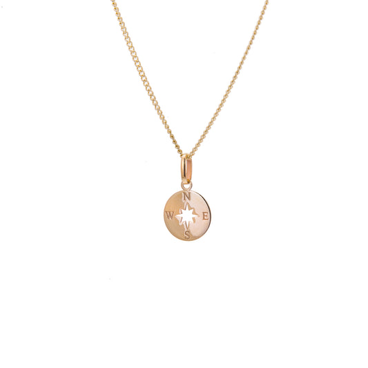 Collier boussole en or 9 carats - 40 à 45 cm