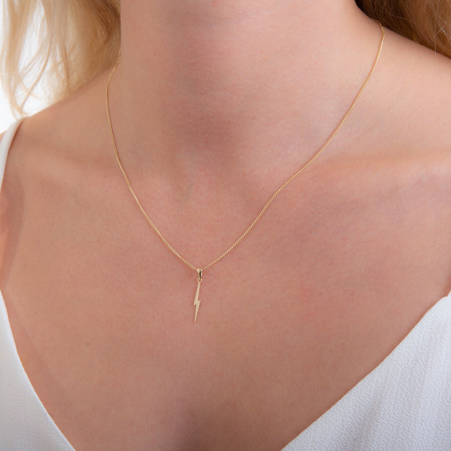 Collier éclair en or 9 carats - 40 à 45 cm