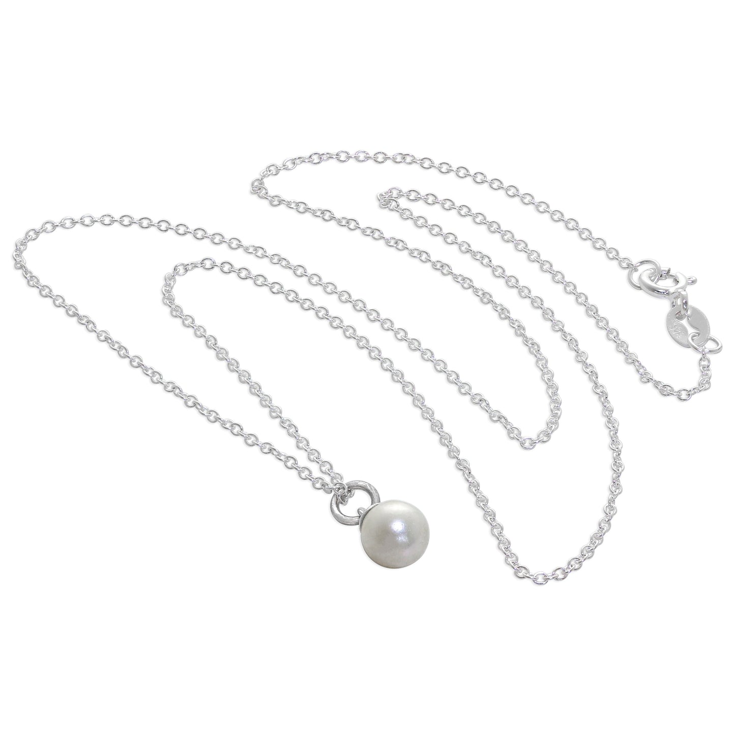 Collier Belcher en argent sterling et perles d'eau douce de 40 à 81 cm
