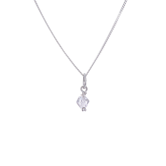 Collier en argent sterling avec perles en oxyde de zirconium transparent - 14 à 22 pouces