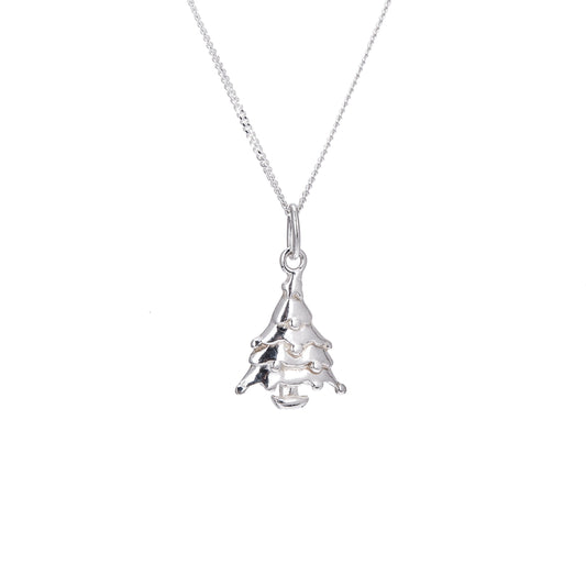Collier sapin de Noël en argent sterling - 16 à 32 pouces