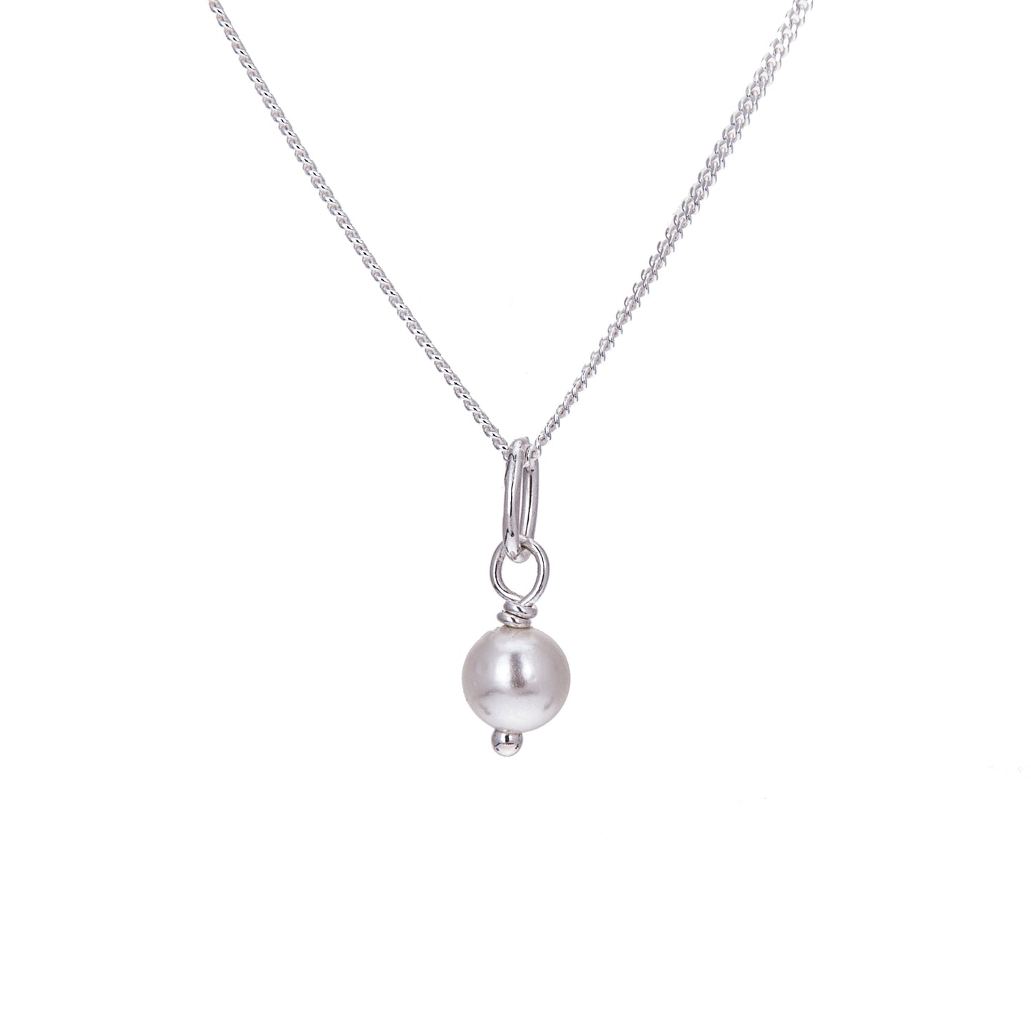 Collier de perles d'eau douce rondes en argent sterling - 16 à 32 pouces