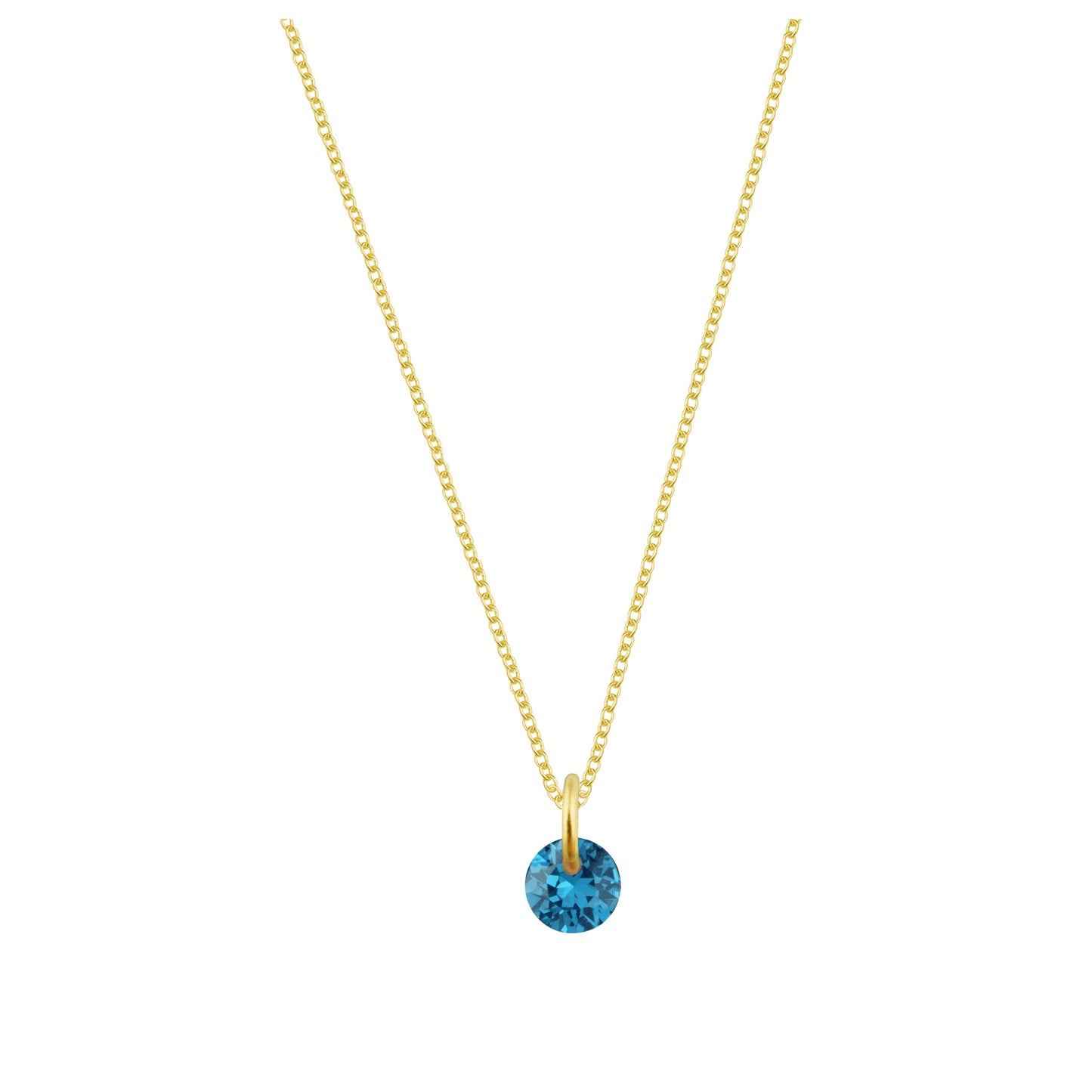 Collier en argent sterling plaqué or et tanzanite CZ de 4 mm - 16 à 22 pouces