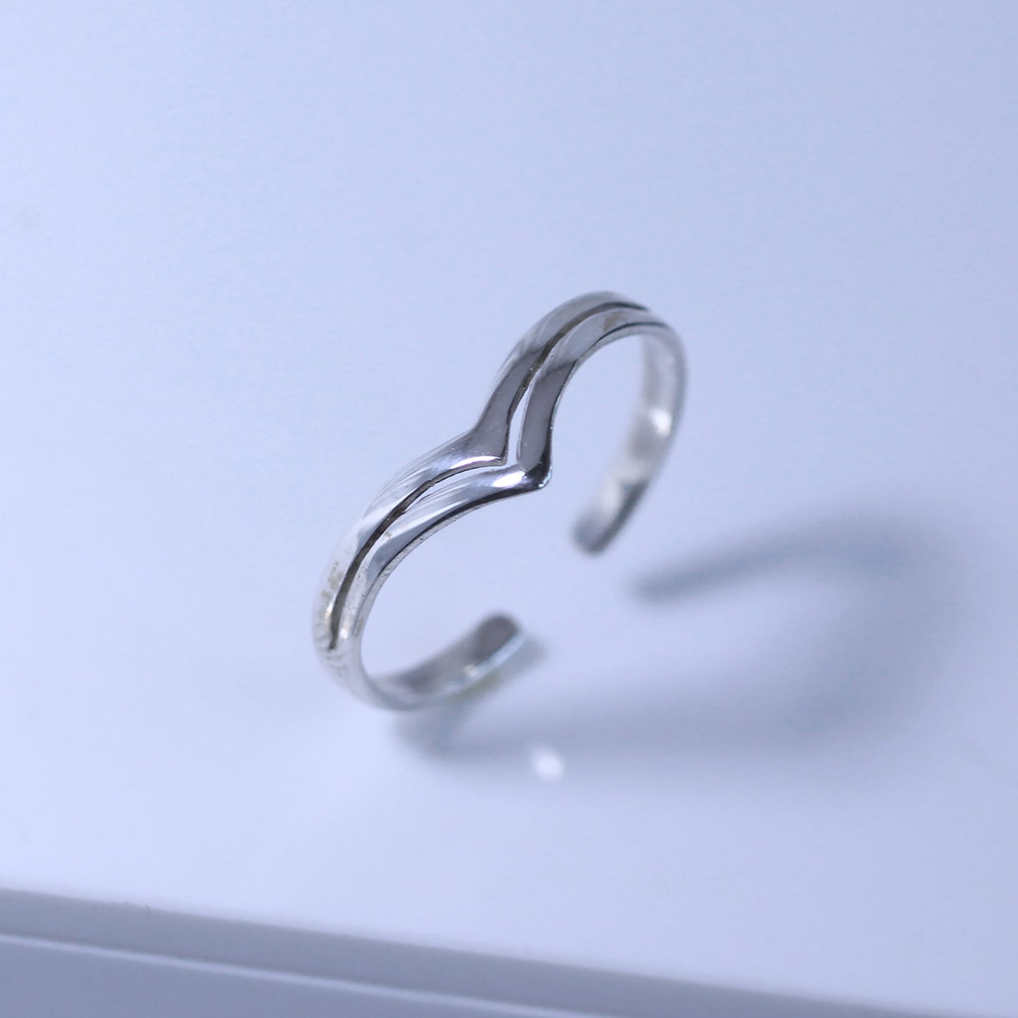 Bague réglable en argent sterling avec double os à souhait
