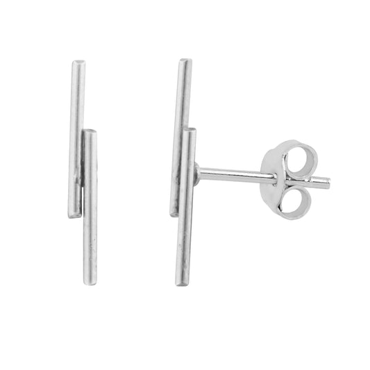 Boucles d'oreilles à double barre en argent sterling