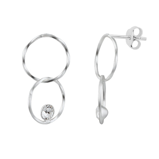 Boucles d'oreilles pendantes en argent sterling avec zircones cubiques Infinity Karma