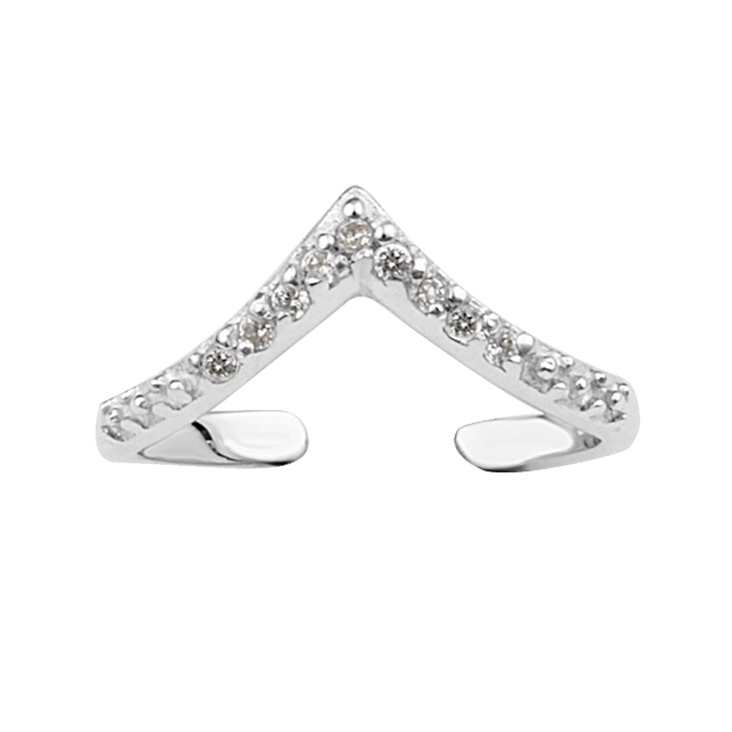 Bague ouverte réglable en argent sterling avec zircone cubique