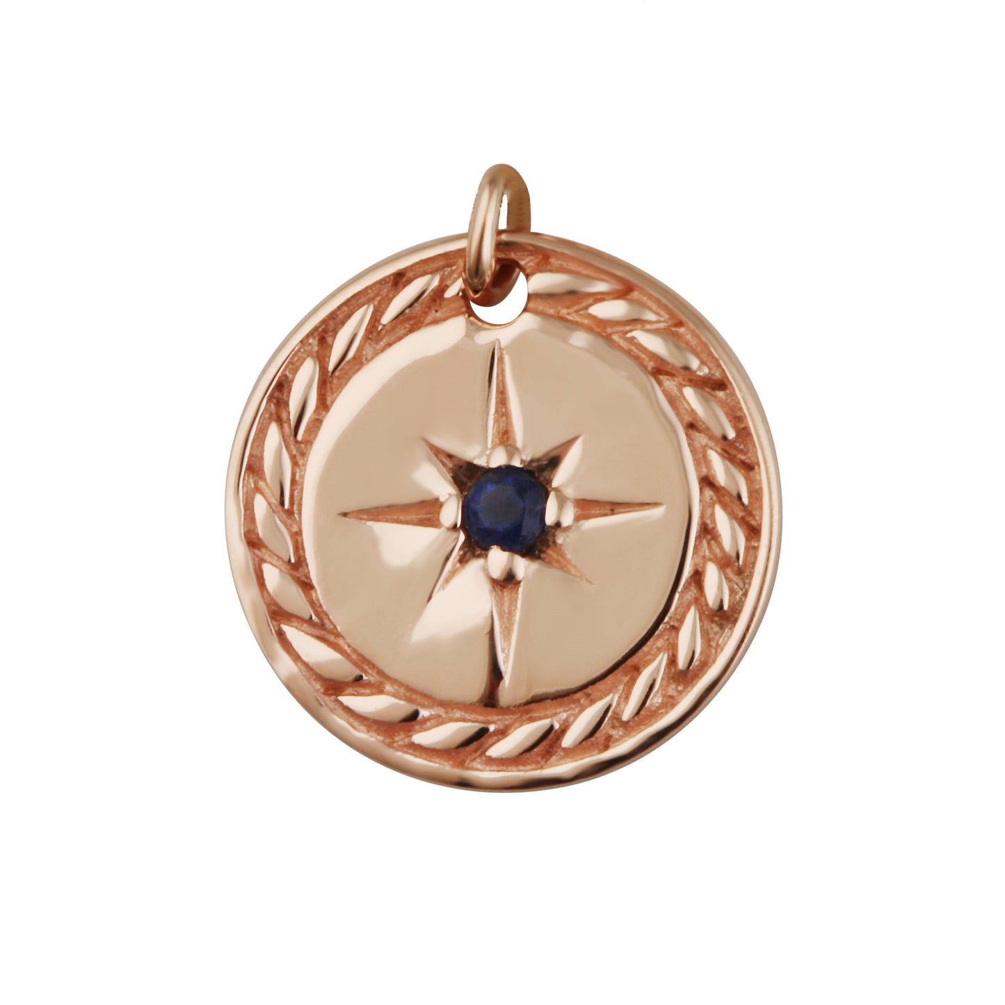 Breloque médaillon étoile en argent sterling plaqué or rose