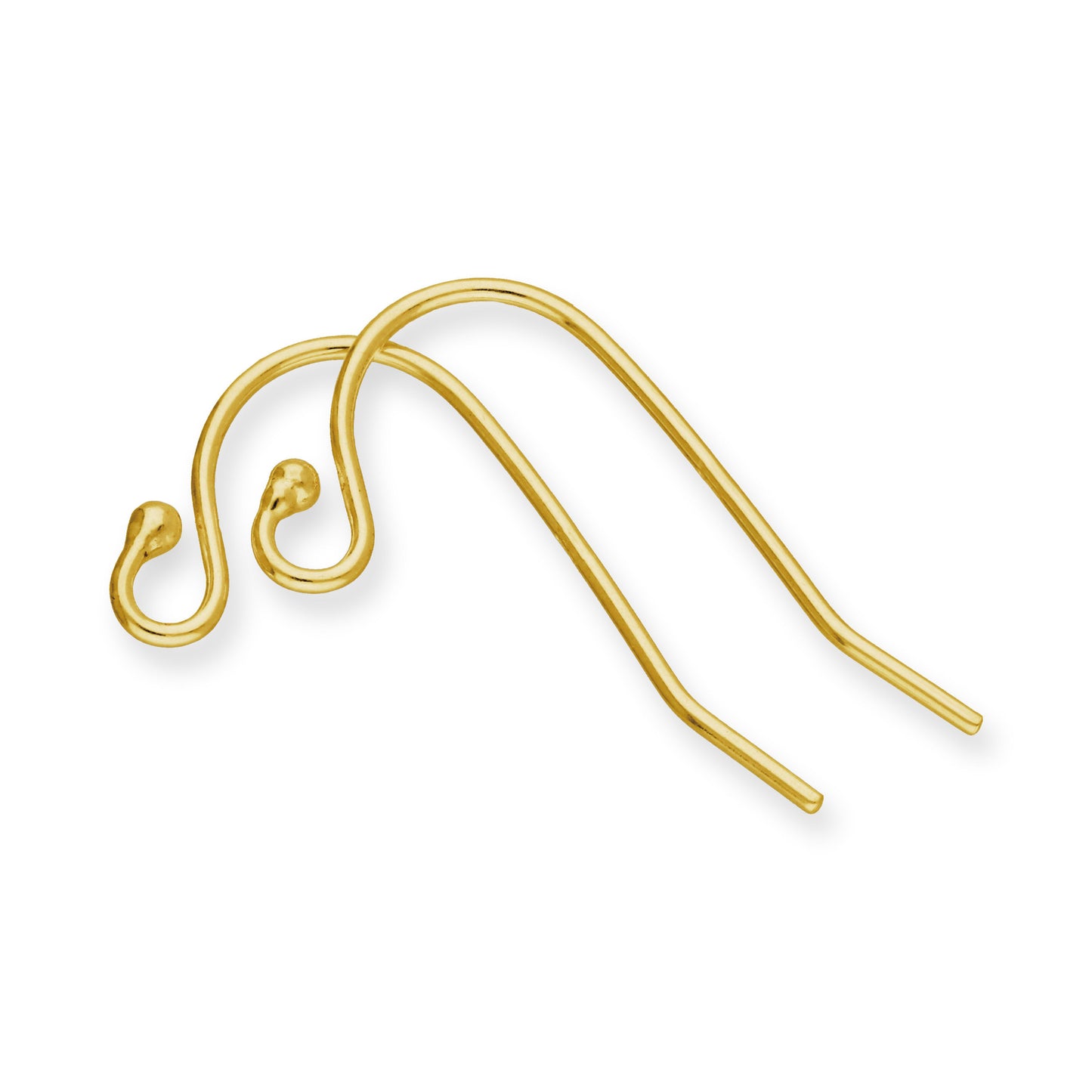 Paire de fils de boucles d'oreilles en argent sterling plaqué or avec perles