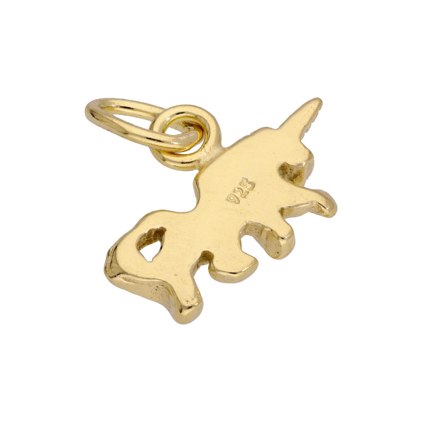Petite breloque licorne en argent sterling plaqué or
