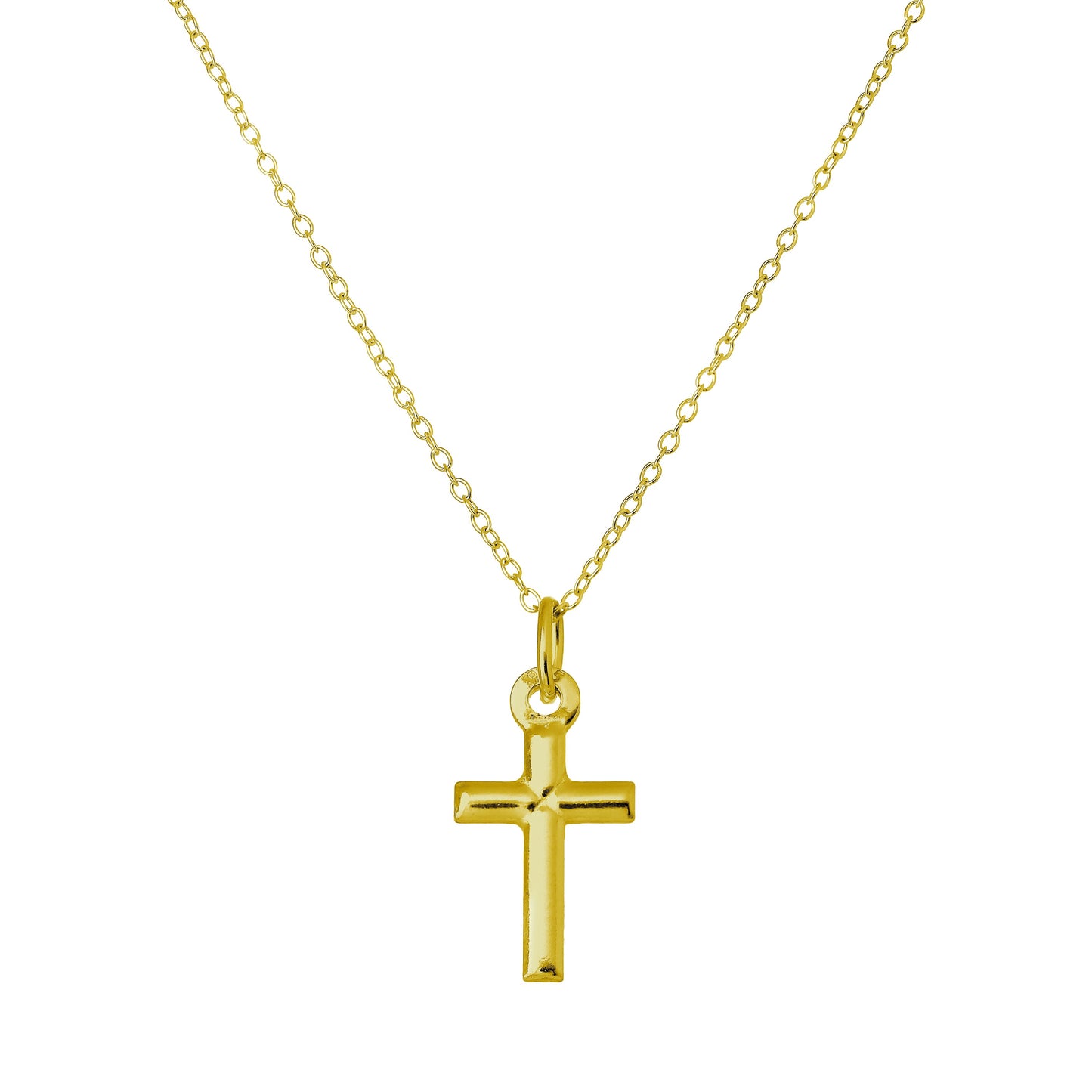 Collier croix en argent sterling plaqué or de 45 cm