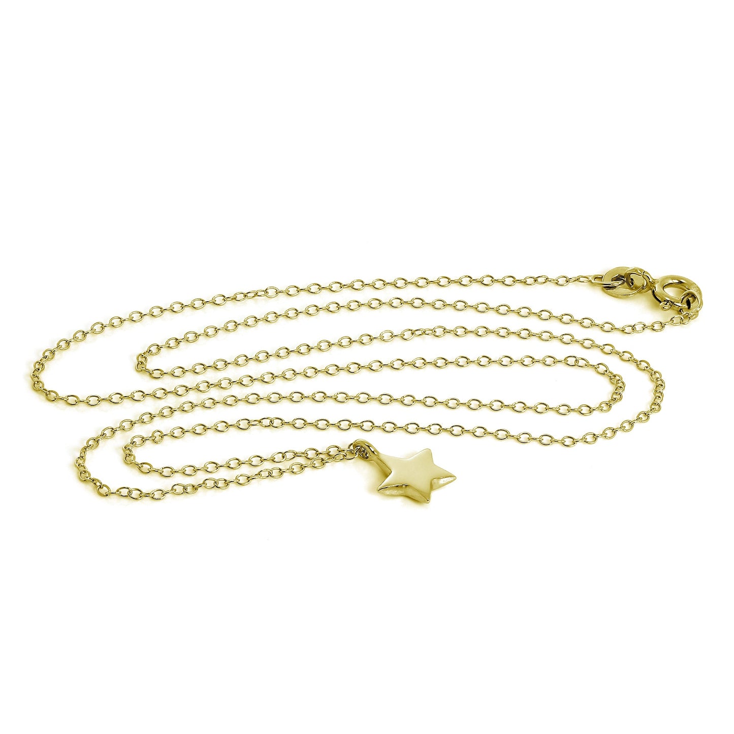 Collier étoile en argent sterling plaqué or 45 cm
