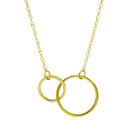 Collier Karma Circles en argent sterling plaqué or de 43 cm
