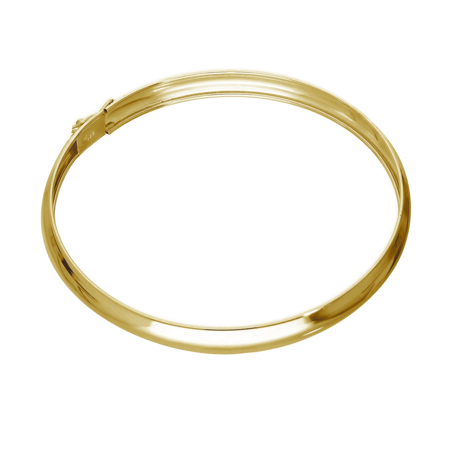 Bracelet à charnière pour adulte en argent sterling plaqué or de 65 mm