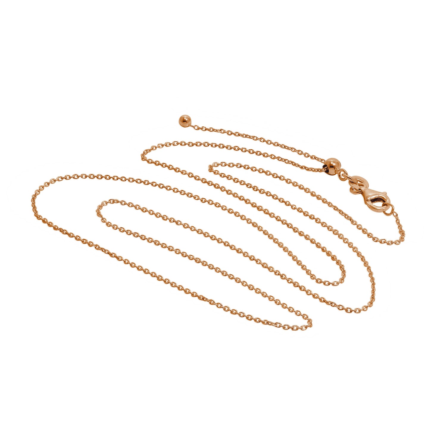 Collier coulissant réglable en argent sterling plaqué or rose