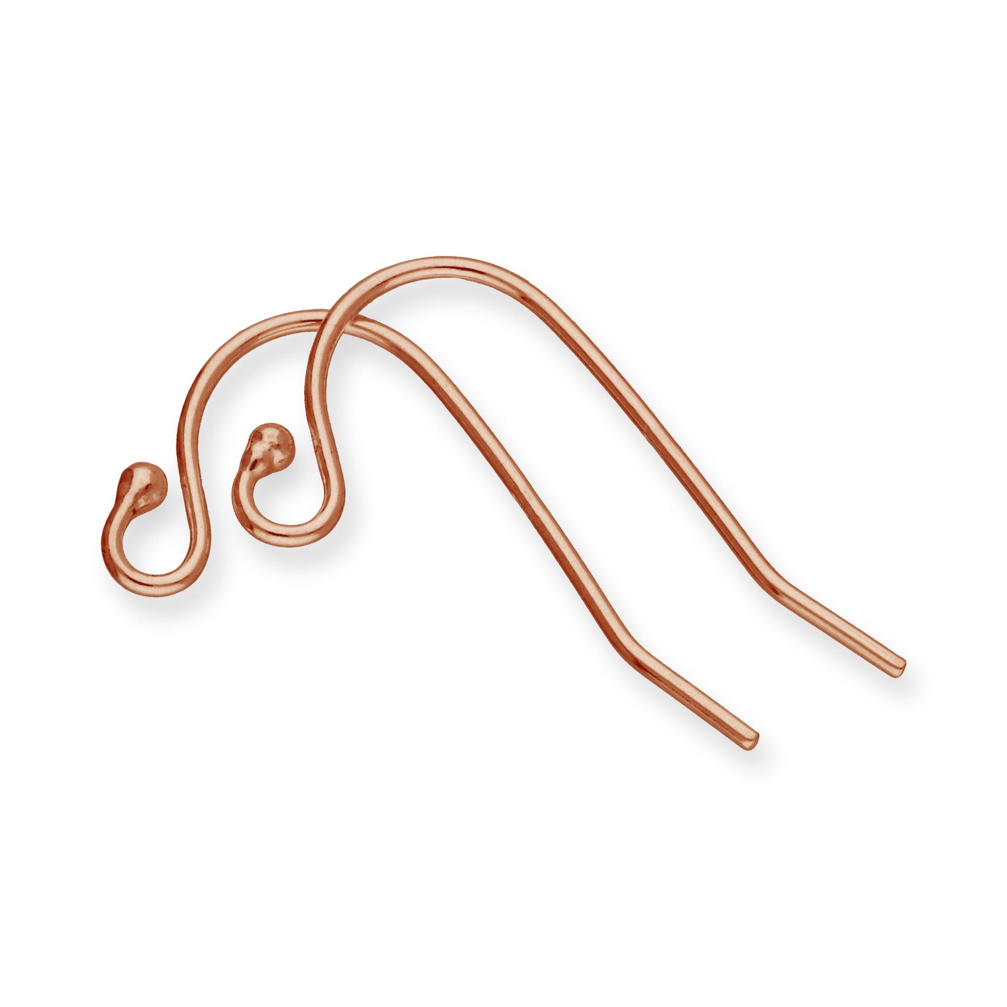 Paire de fils de boucles d'oreilles en argent sterling plaqué or rose avec perles