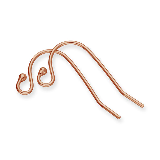 Paire de fils de boucles d'oreilles en argent sterling plaqué or rose avec perles