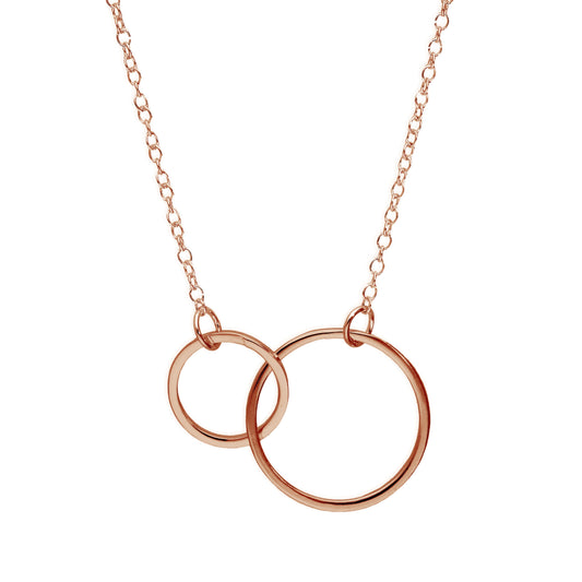 Collier Cercles Karma en argent sterling plaqué or rose 17"
