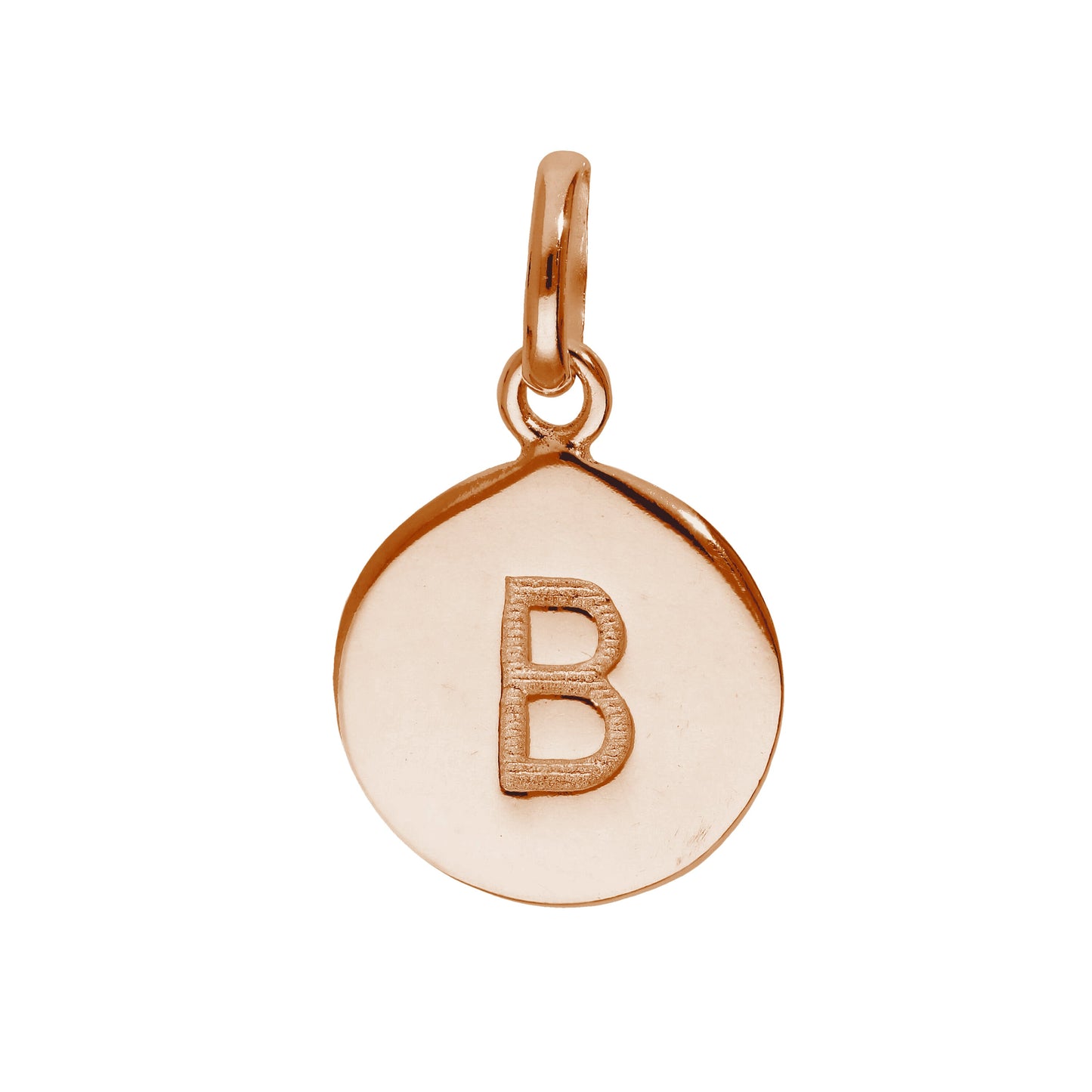 Breloque en argent sterling plaqué or rose avec lettre AZ gravable