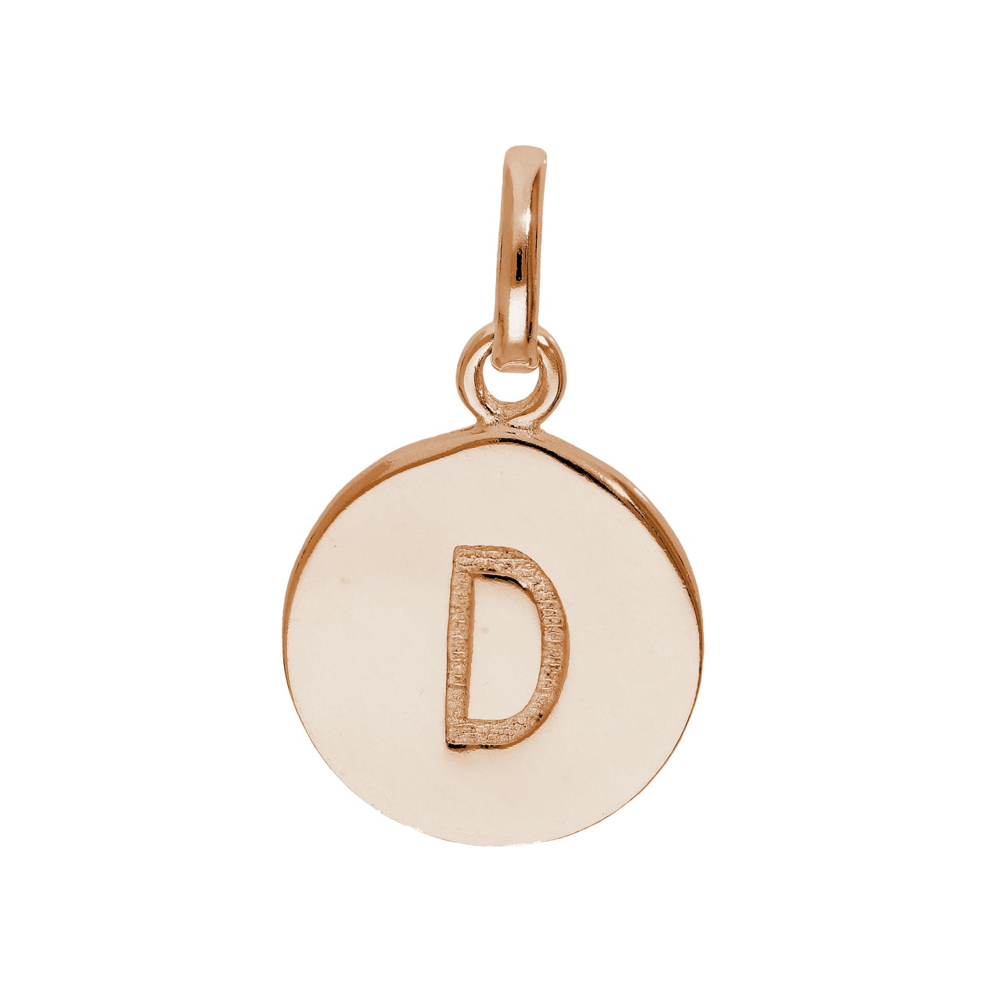 Breloque en argent sterling plaqué or rose avec lettre AZ gravable