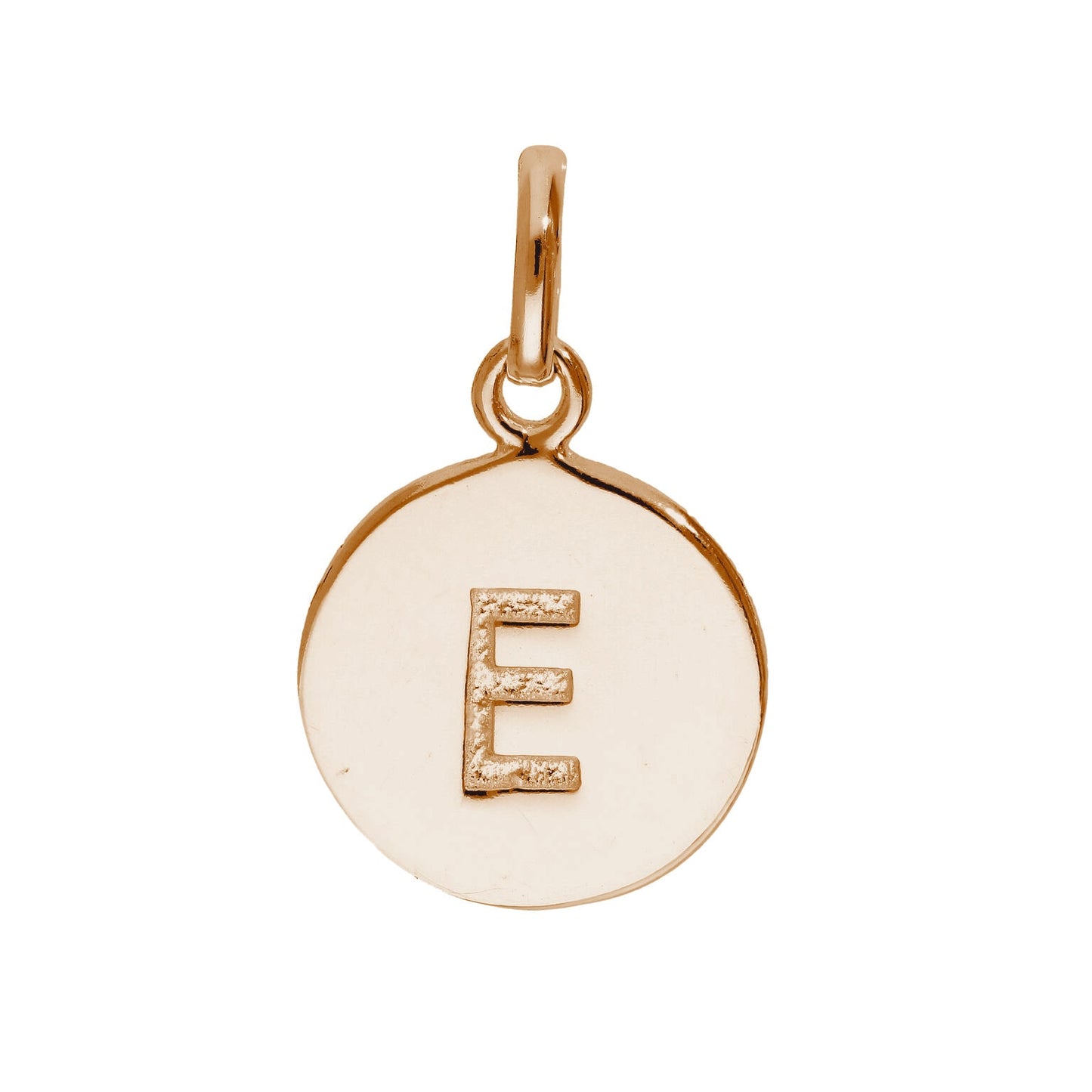 Breloque en argent sterling plaqué or rose avec lettre AZ gravable