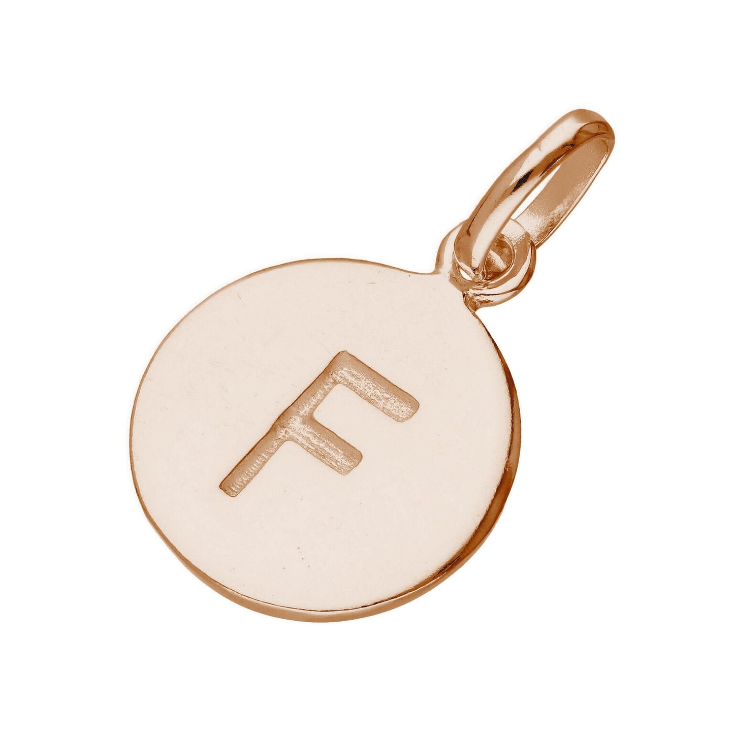 Breloque en argent sterling plaqué or rose avec lettre AZ gravable