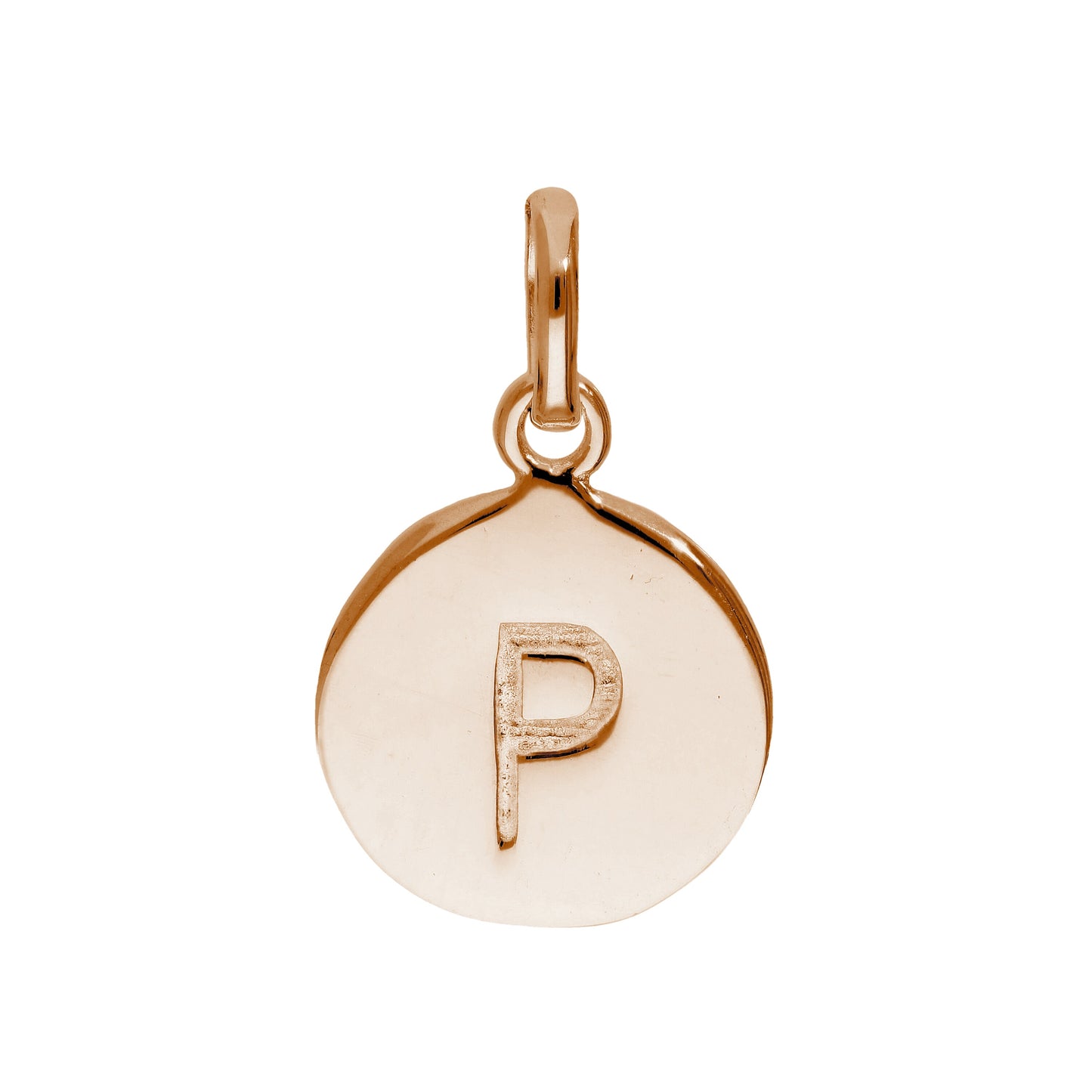 Breloque en argent sterling plaqué or rose avec lettre AZ gravable
