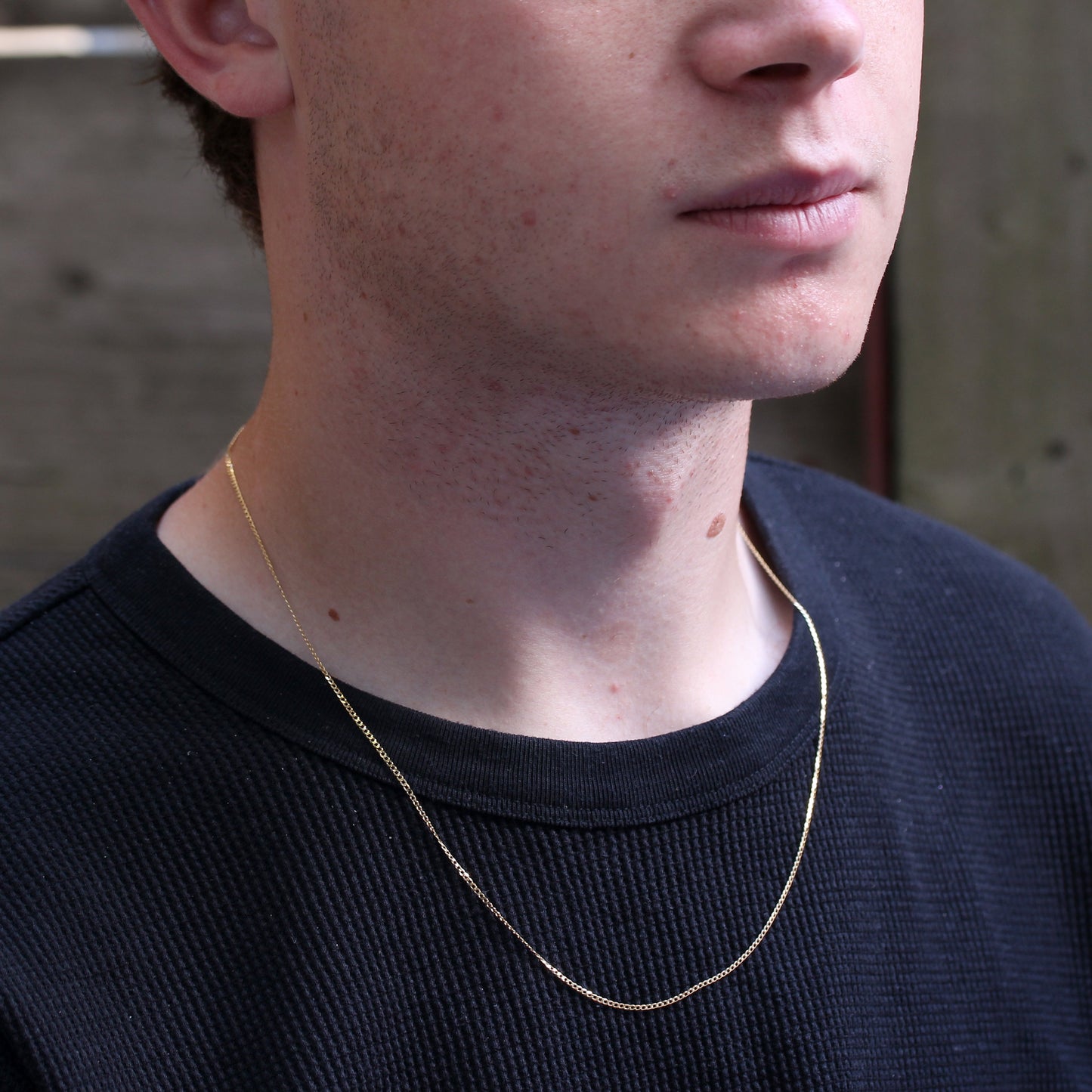 Collier chaîne gourmette plate à facettes en or 9 carats de 1,3 mm, 45,7 à 61 cm